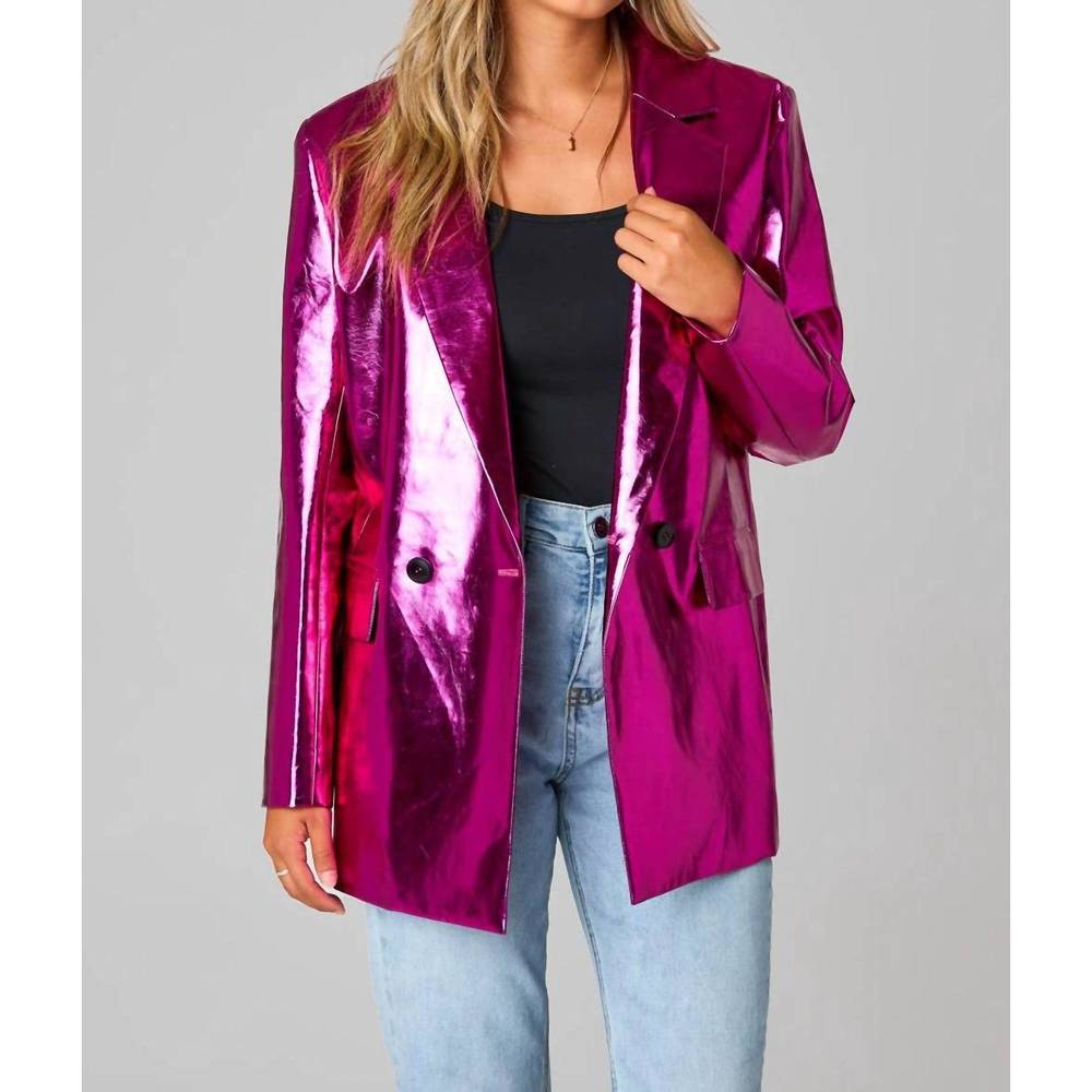 Buddy Love Metallic Fuchsia Blazer